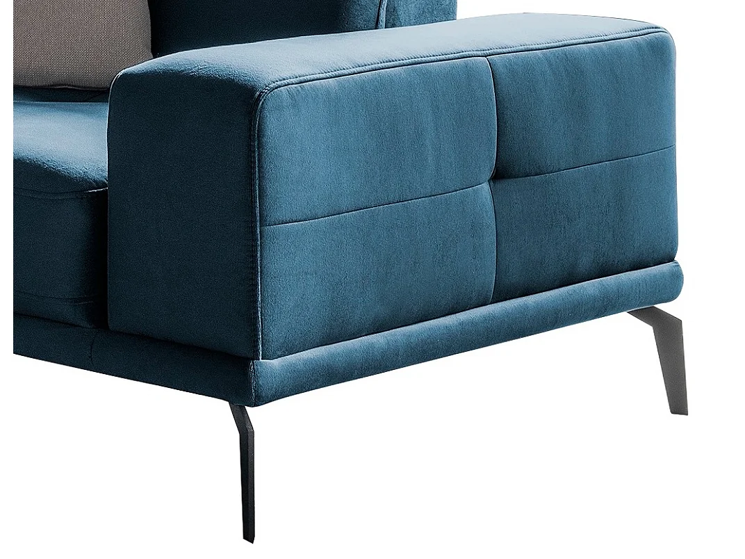 Fauteuil design tissu doux bleu foncé Torpille 125cm