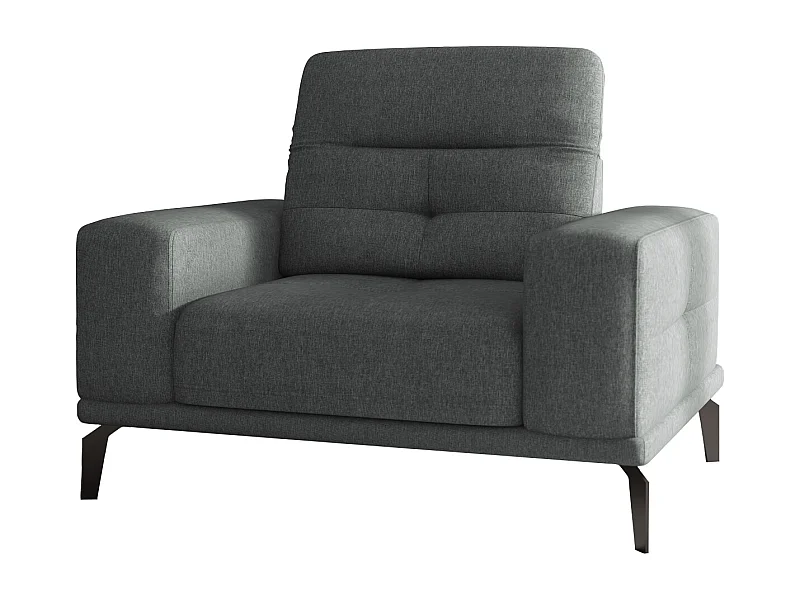 Fauteuil design tissu gris chiné chiné Torpille 125cm
