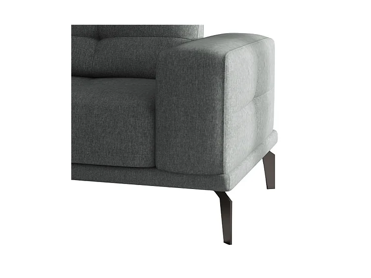 Fauteuil design tissu gris chiné chiné Torpille 125cm