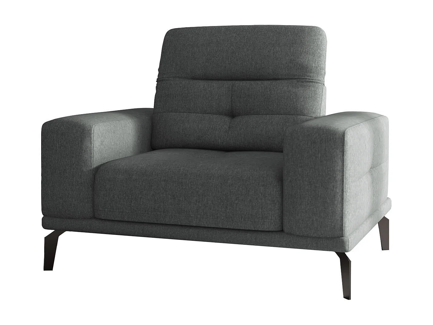 Fauteuil design tissu gris chiné chiné Torpille 125cm