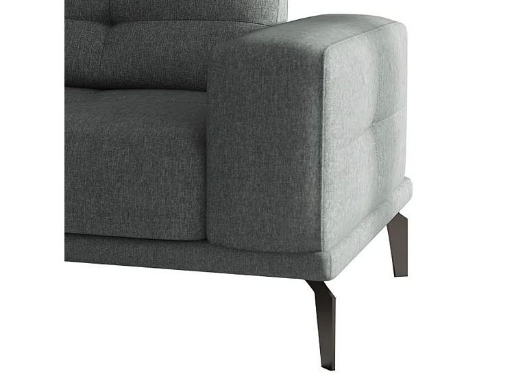 Fauteuil design tissu gris chiné chiné Torpille 125cm