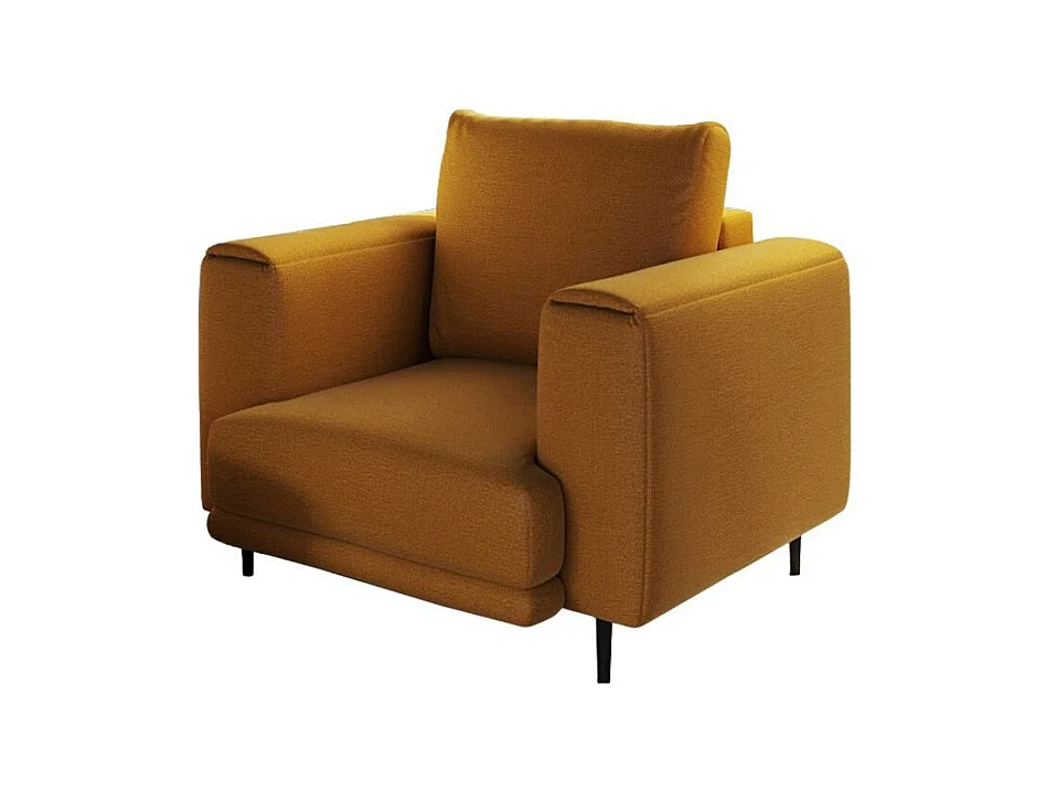 Fauteuil en velours DAVINA - Douceur luxueuse-Jaune moutarde