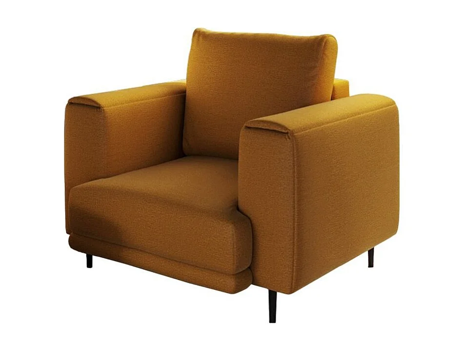 Fauteuil en velours DAVINA - Douceur luxueuse-Jaune moutarde