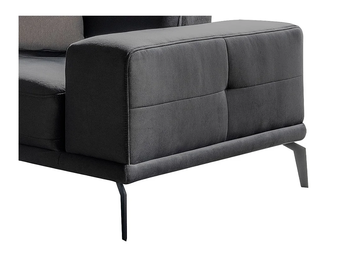 Fauteuil design tissu doux gris foncé Torpille 125cm