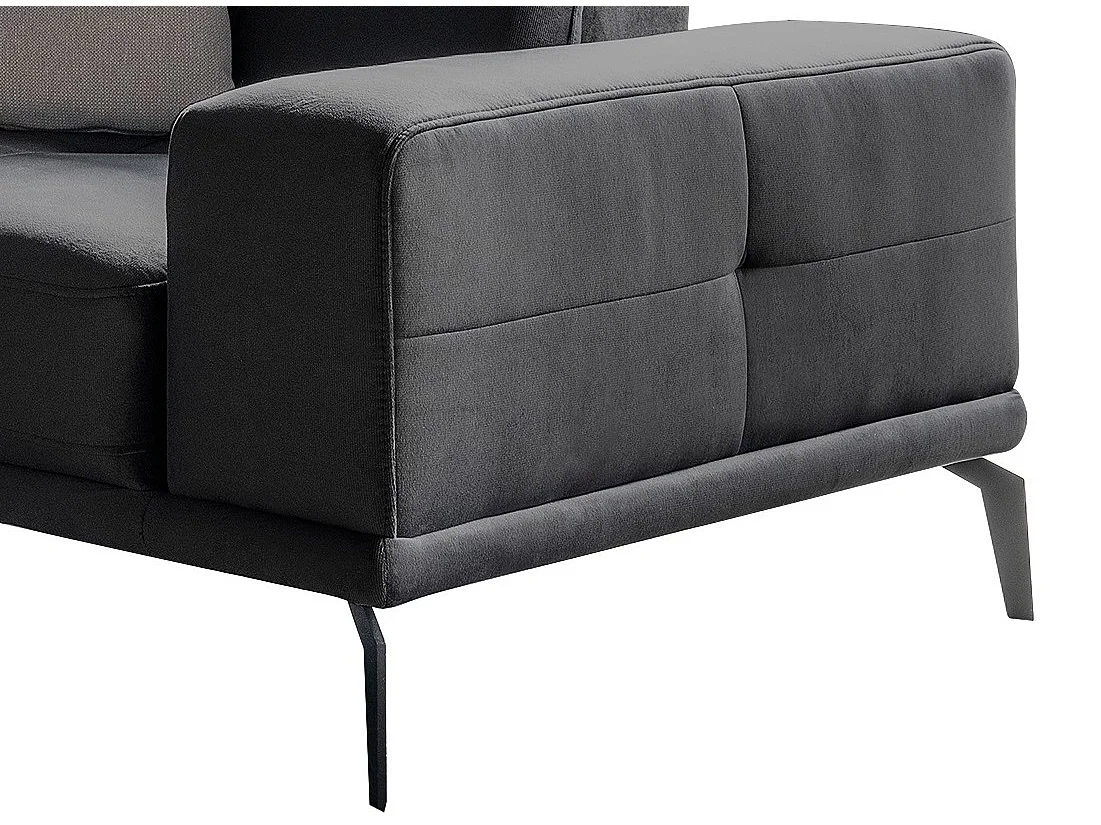 Fauteuil design tissu doux gris foncé Torpille 125cm