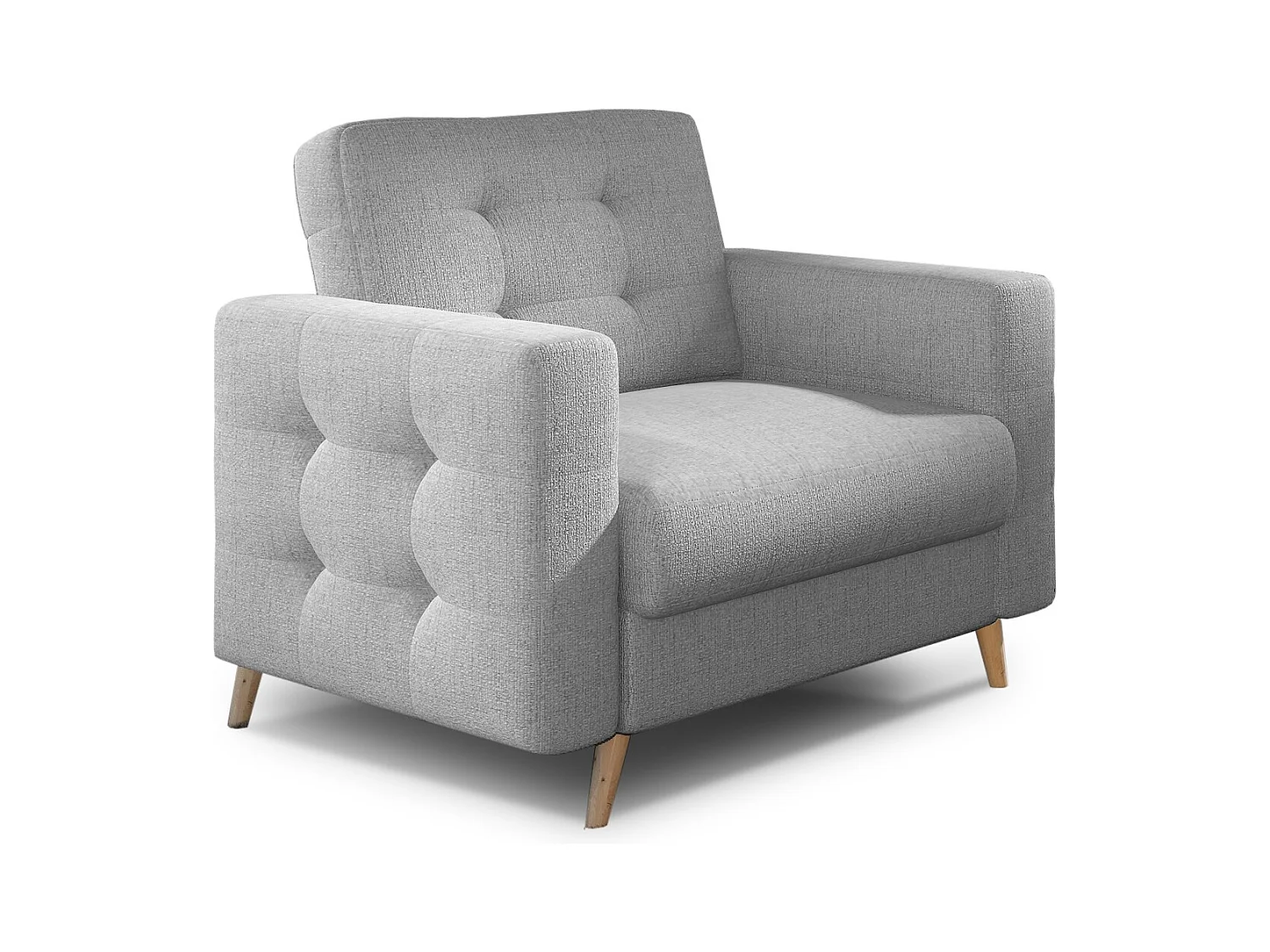 Fauteuil tissu ANSKA-Gris clair