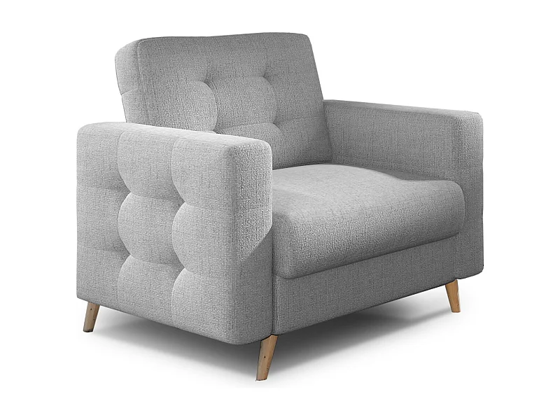 Fauteuil tissu ANSKA-Gris clair