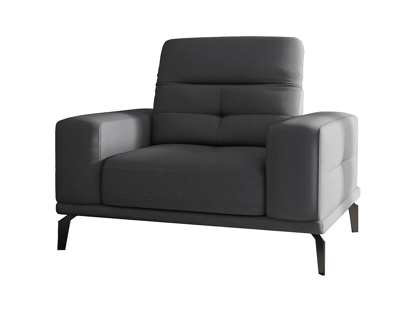 Fauteuil design tissu anthracite Torpille 125cm