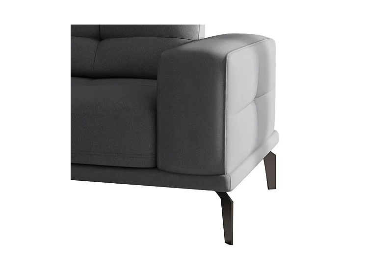 Fauteuil design tissu anthracite Torpille 125cm
