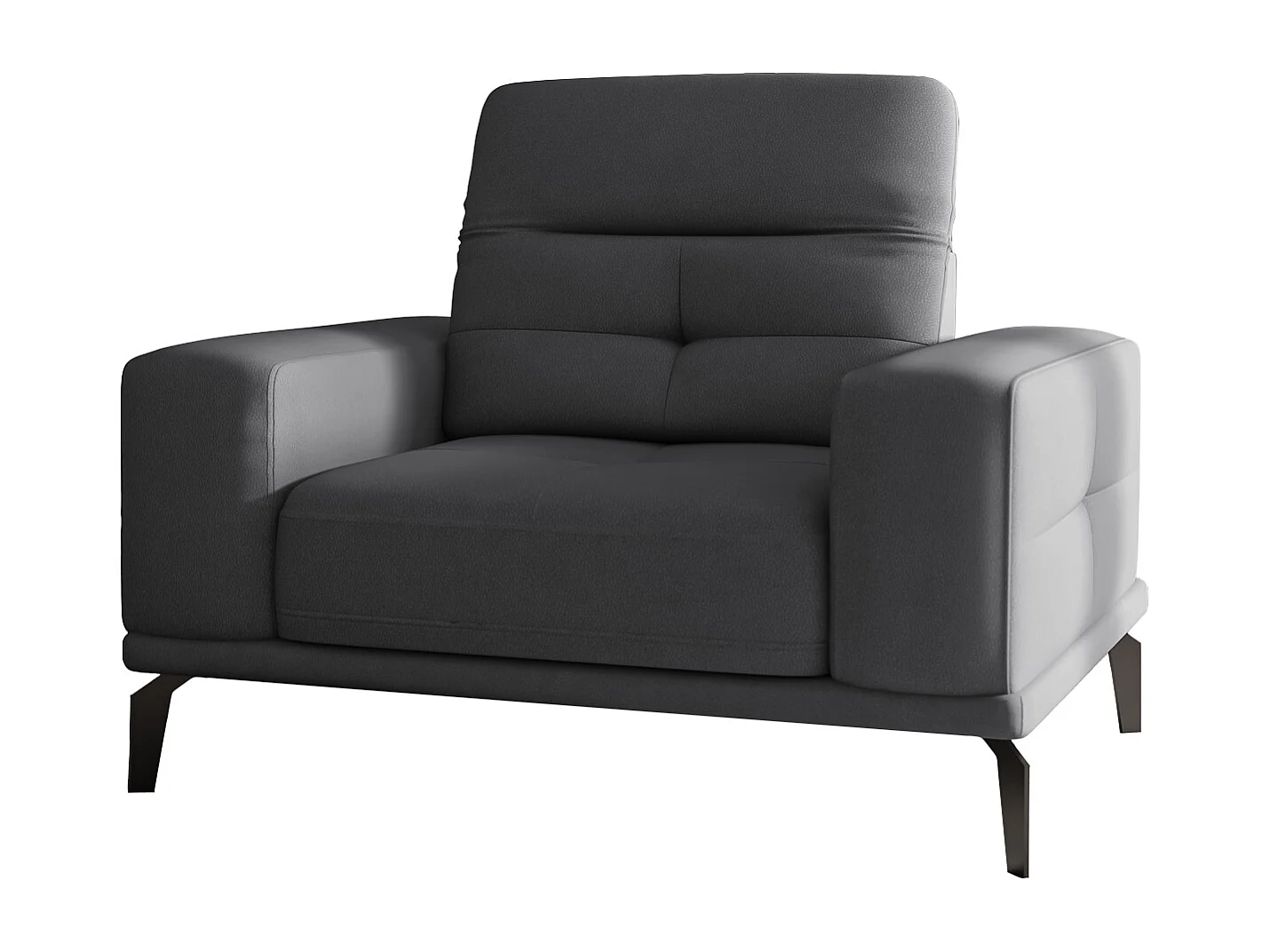 Fauteuil design tissu anthracite Torpille 125cm