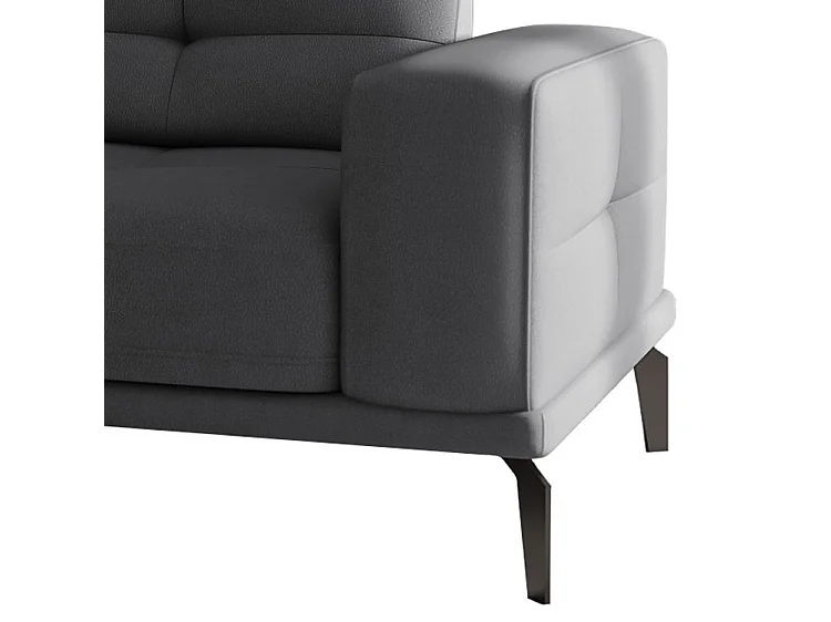 Fauteuil design tissu anthracite Torpille 125cm
