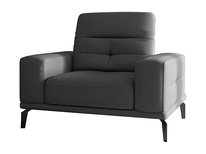 Fauteuil design tissu anthracite Torpille 125cm