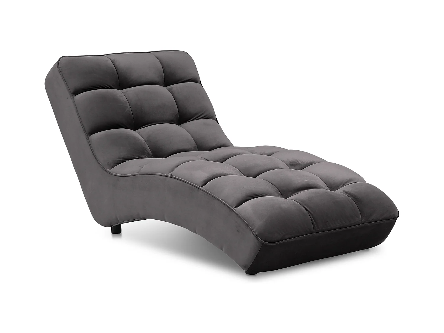 Chaise longue d'intérieur design velours marron capitonné Rikal