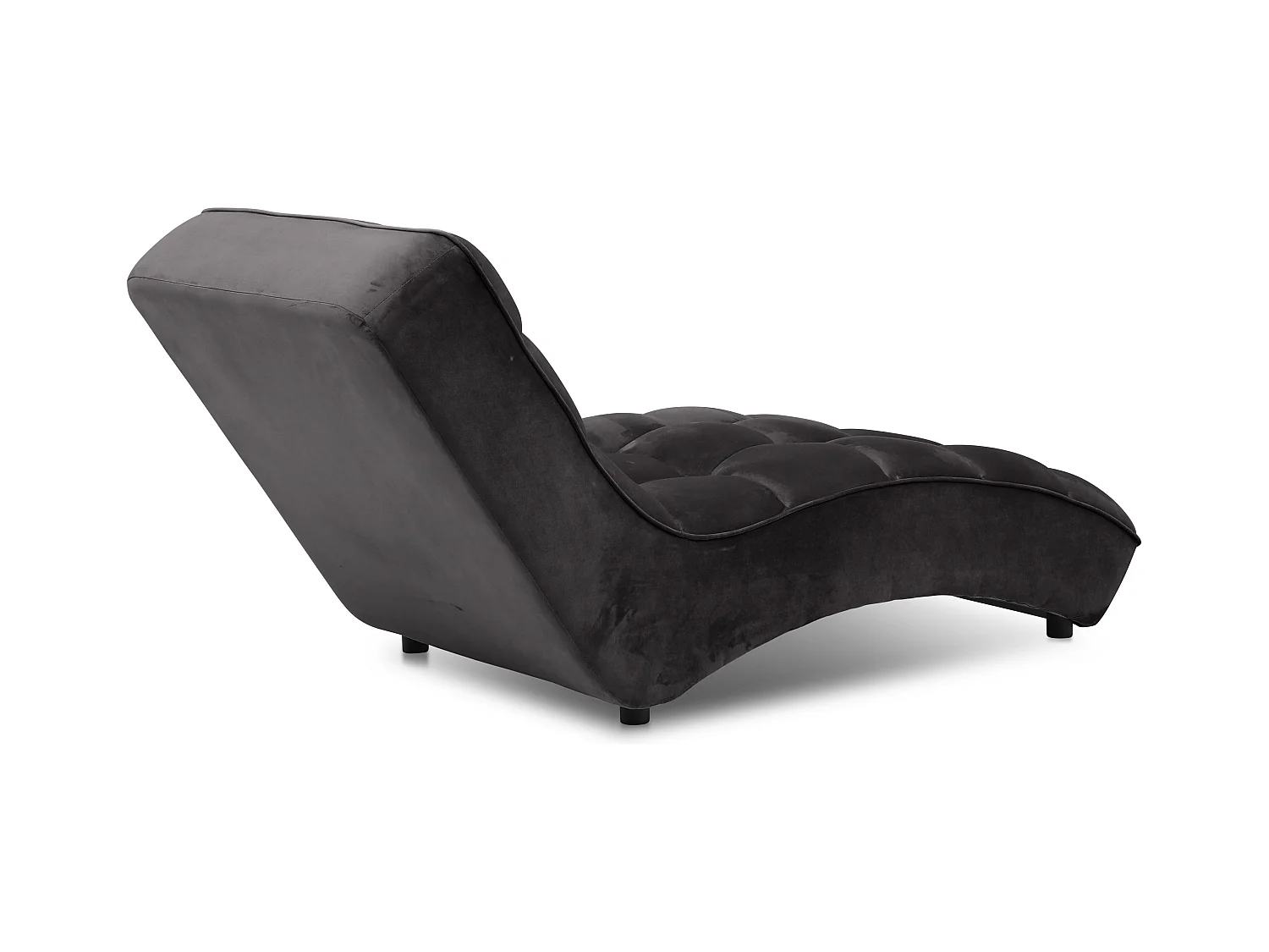 Chaise longue d'intérieur design velours marron capitonné Rikal