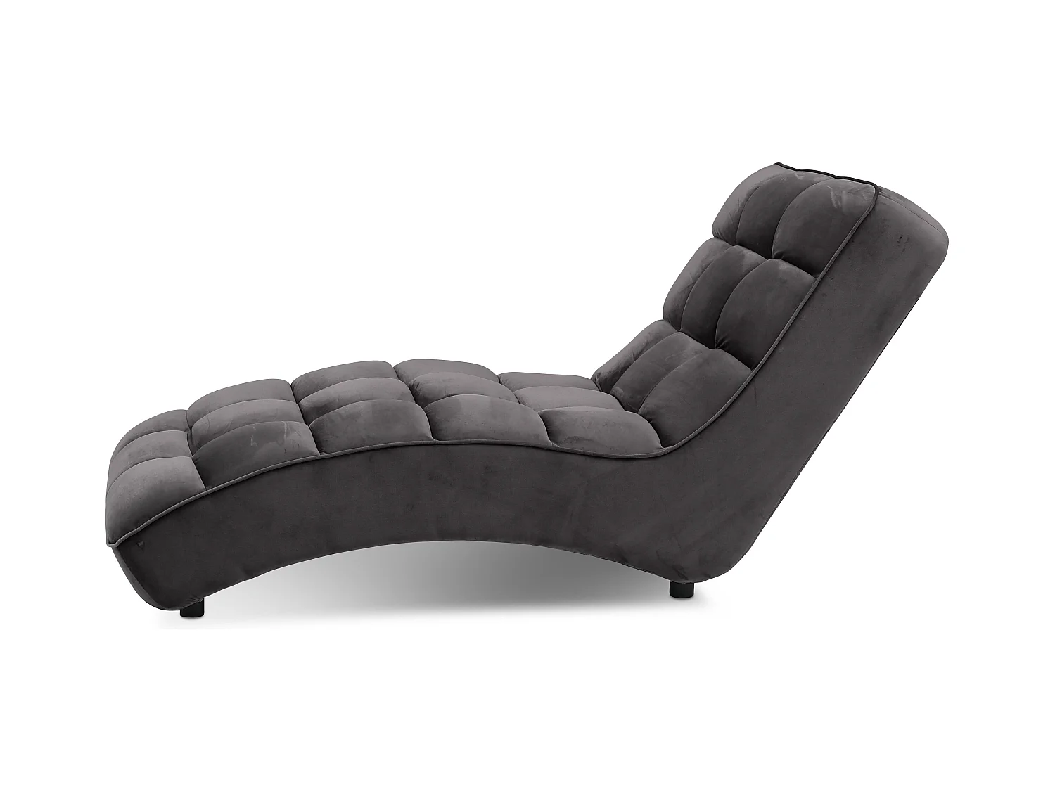 Chaise longue d'intérieur design velours marron capitonné Rikal