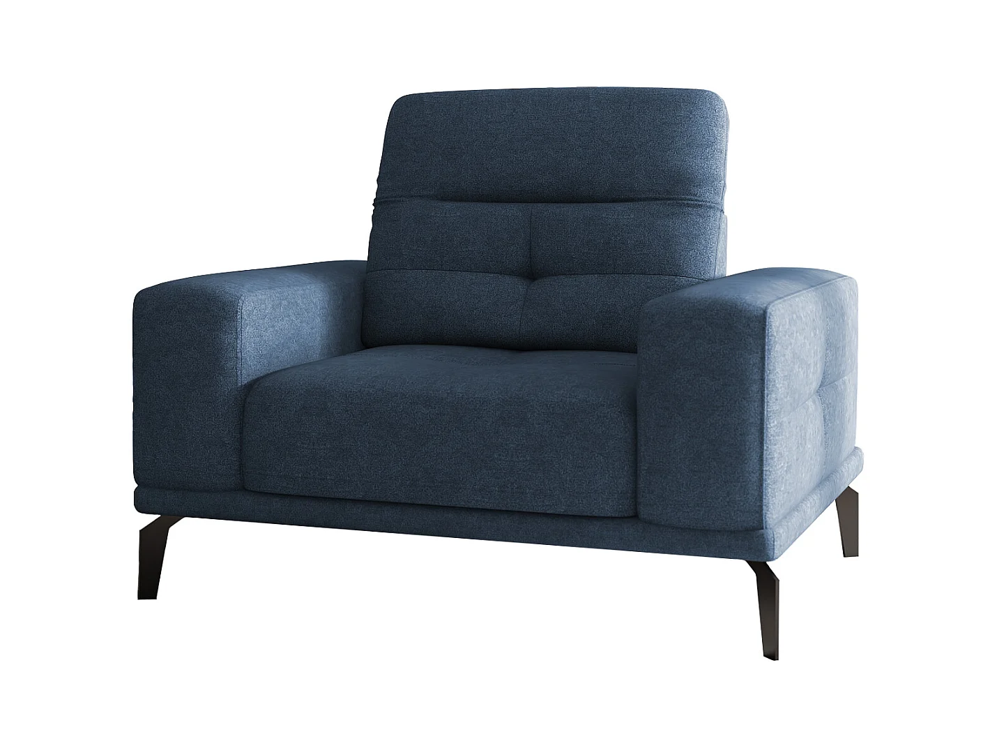 Fauteuil design tissu bleu clair Torpille 125cm