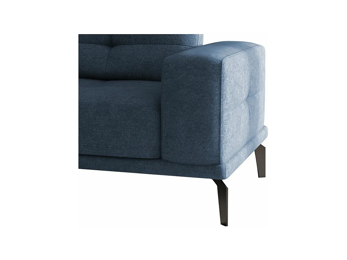 Fauteuil design tissu bleu clair Torpille 125cm