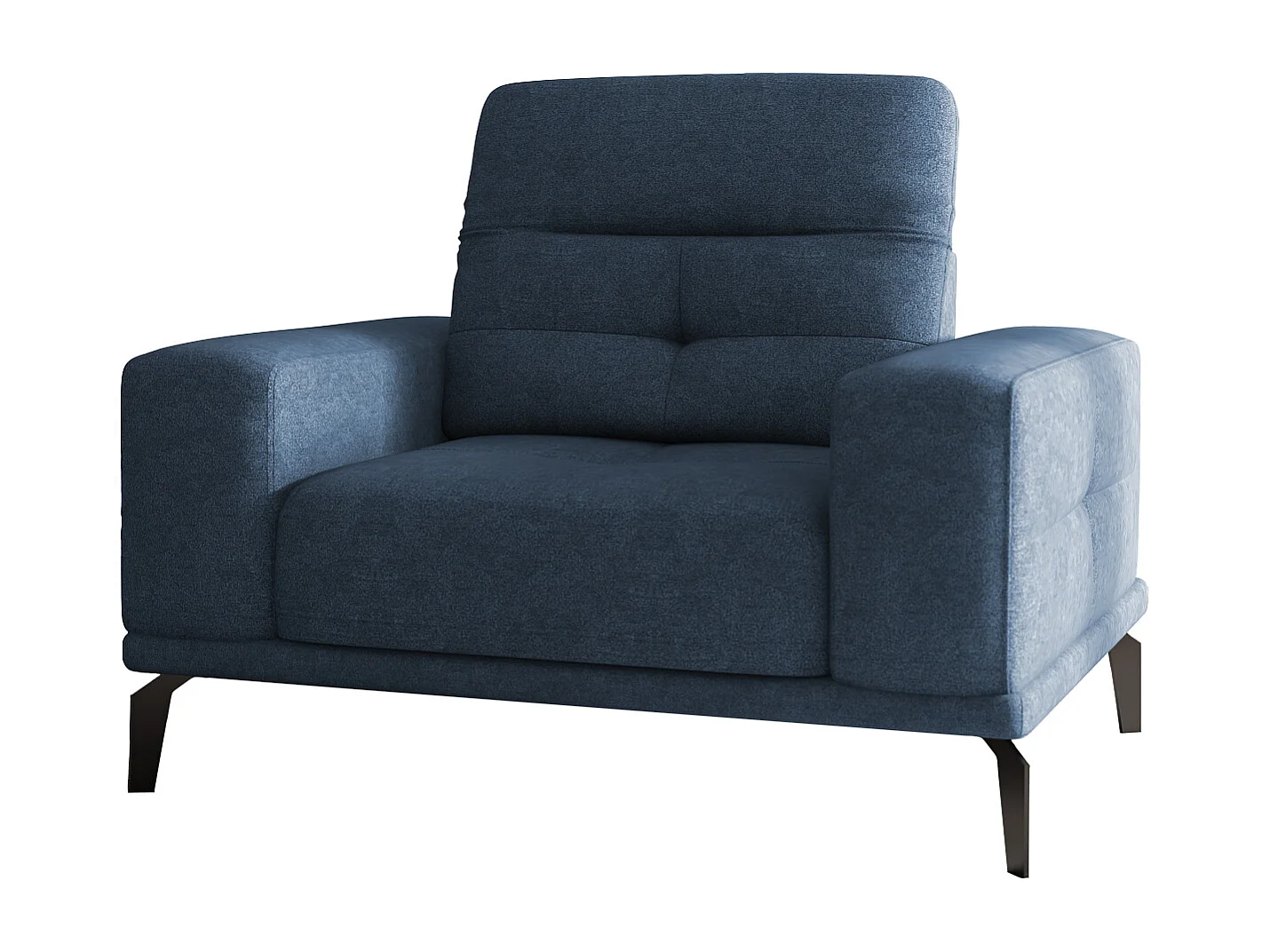 Design fauteuil lichtblauwe stof Torpille 125 cm