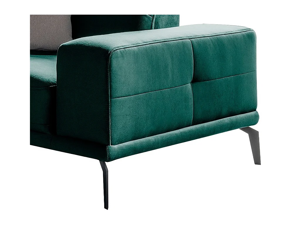 Fauteuil design tissu doux vert foncé Torpille 125cm
