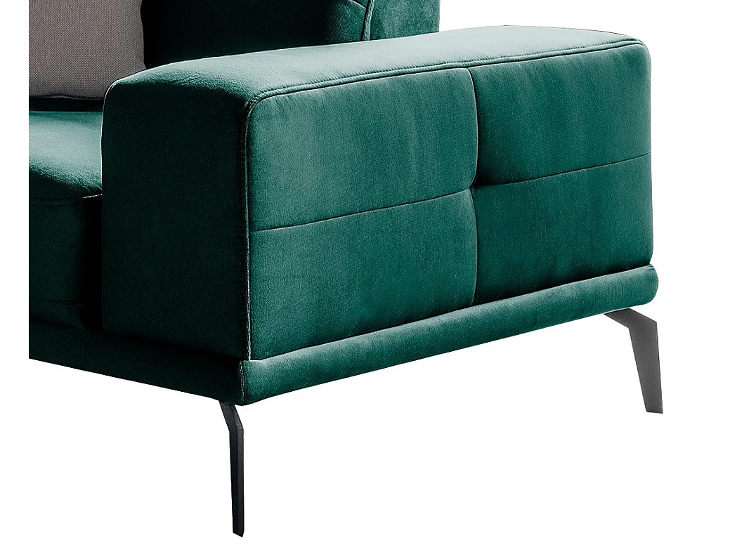 Fauteuil design tissu doux vert foncé Torpille 125cm