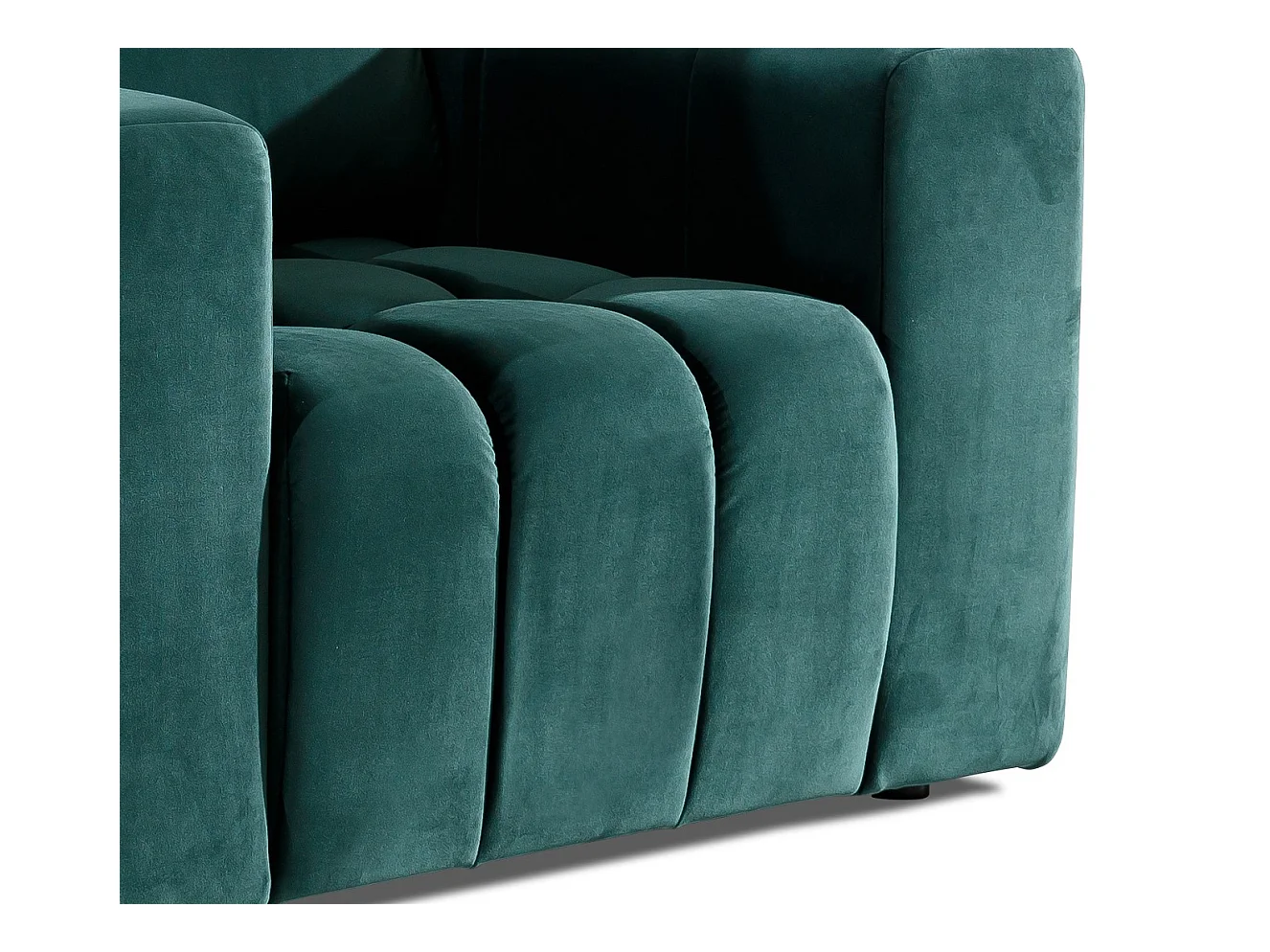Fauteuil moderne capitonné LARKO velours-Vert foncé