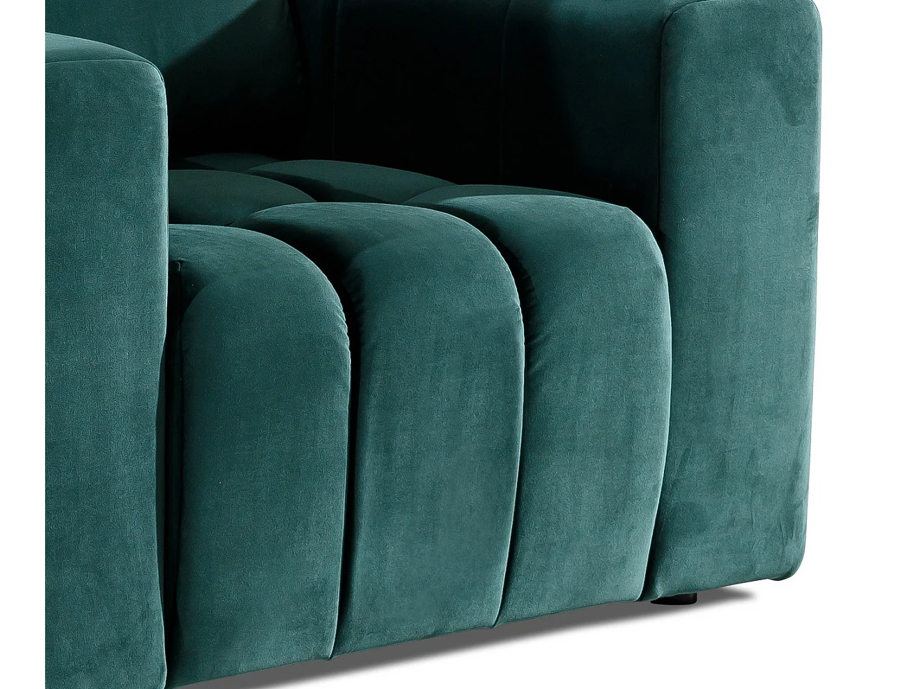 Fauteuil moderne capitonné LARKO velours-Vert foncé