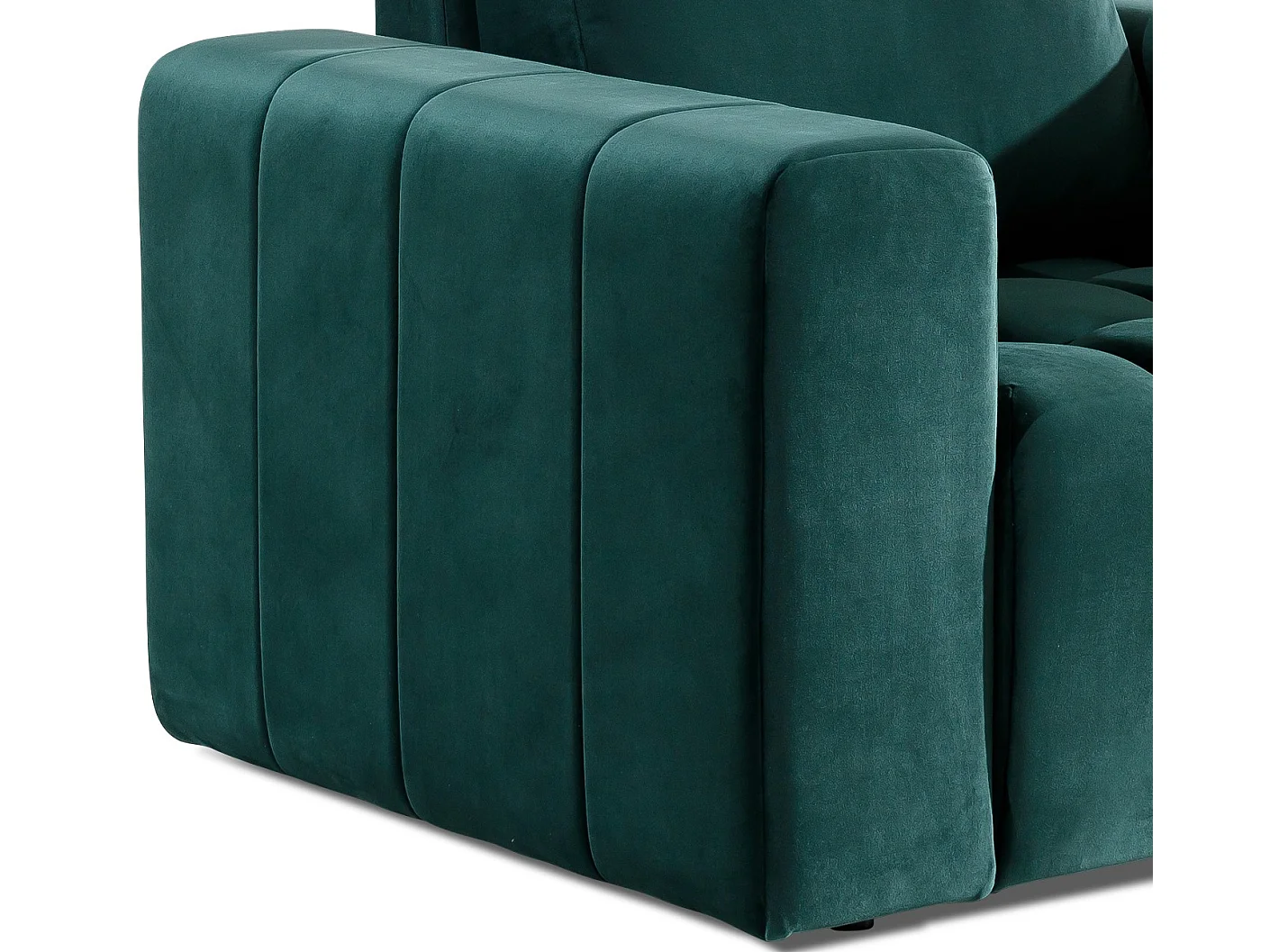 Fauteuil moderne capitonné LARKO velours-Vert foncé