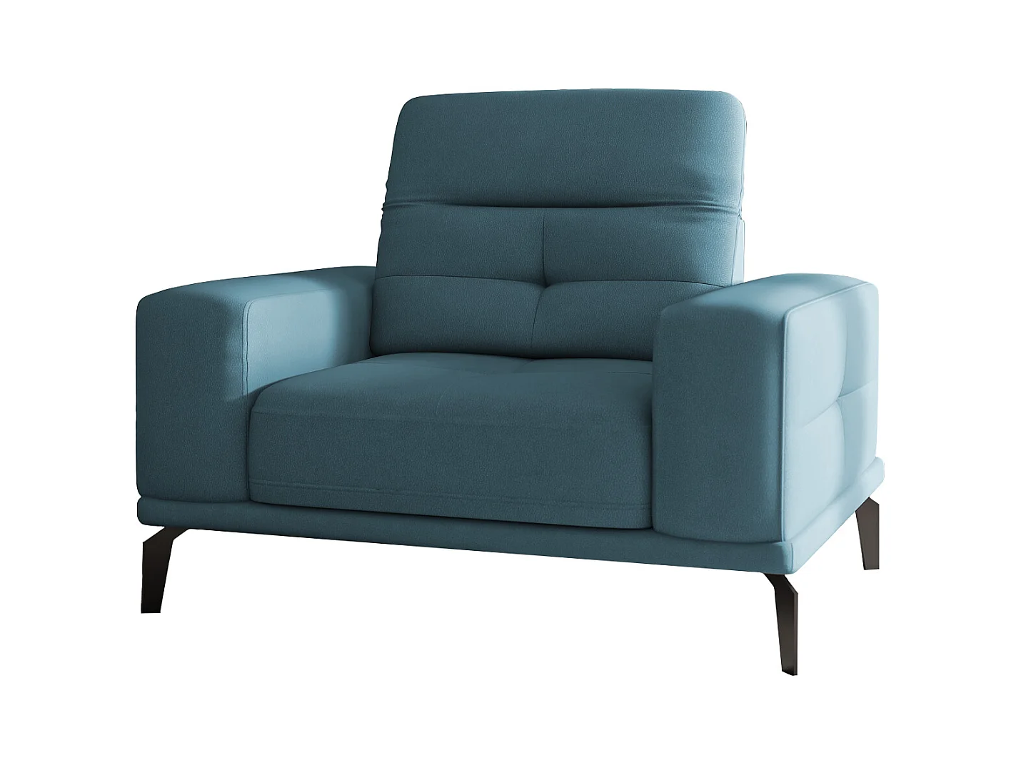 Fauteuil design tissu bleu canard Torpille 125cm