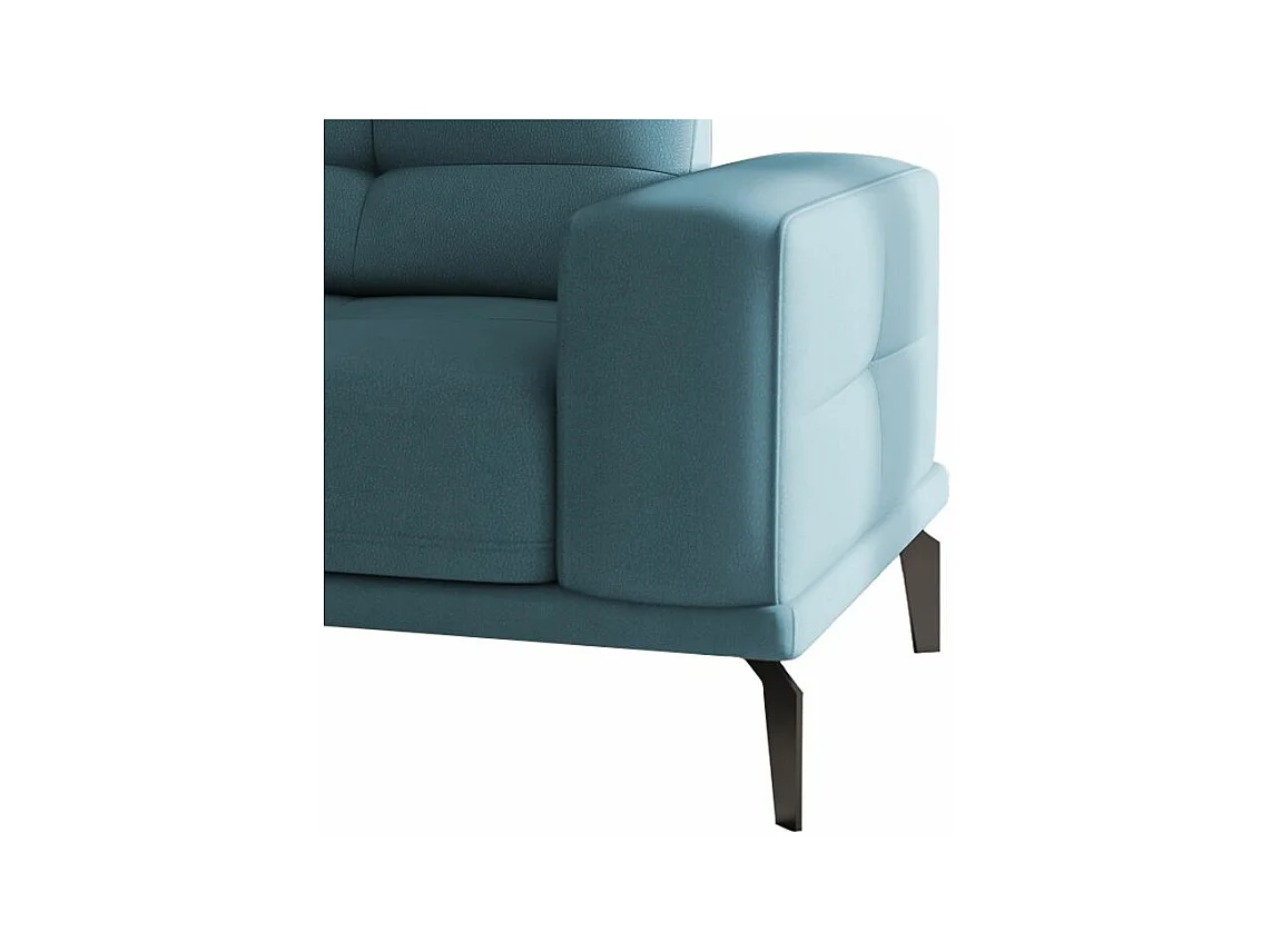Fauteuil design tissu bleu canard Torpille 125cm