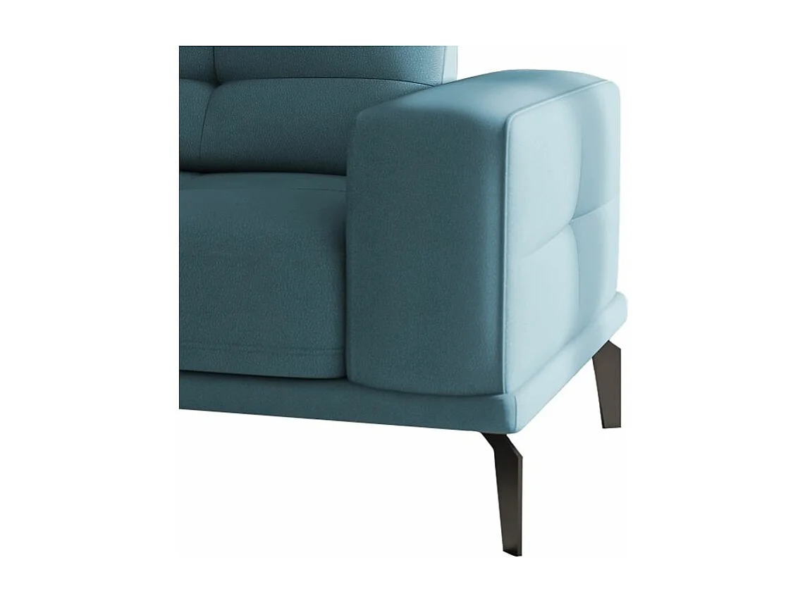 Fauteuil design tissu bleu canard Torpille 125cm