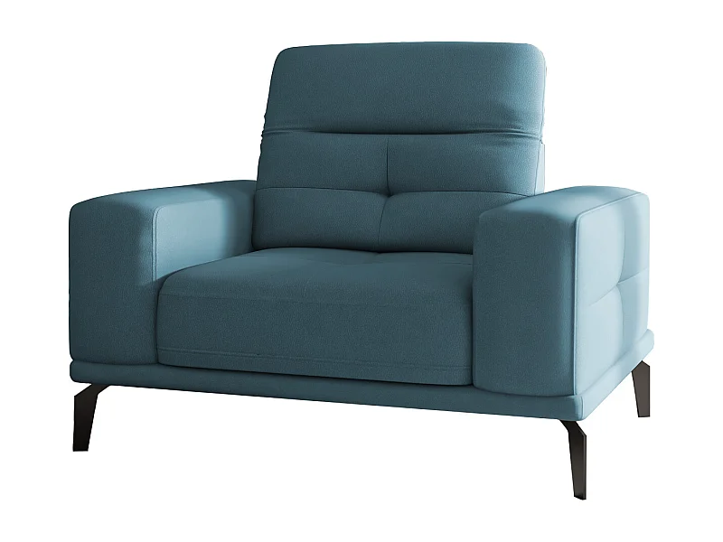 Fauteuil design tissu bleu canard Torpille 125cm
