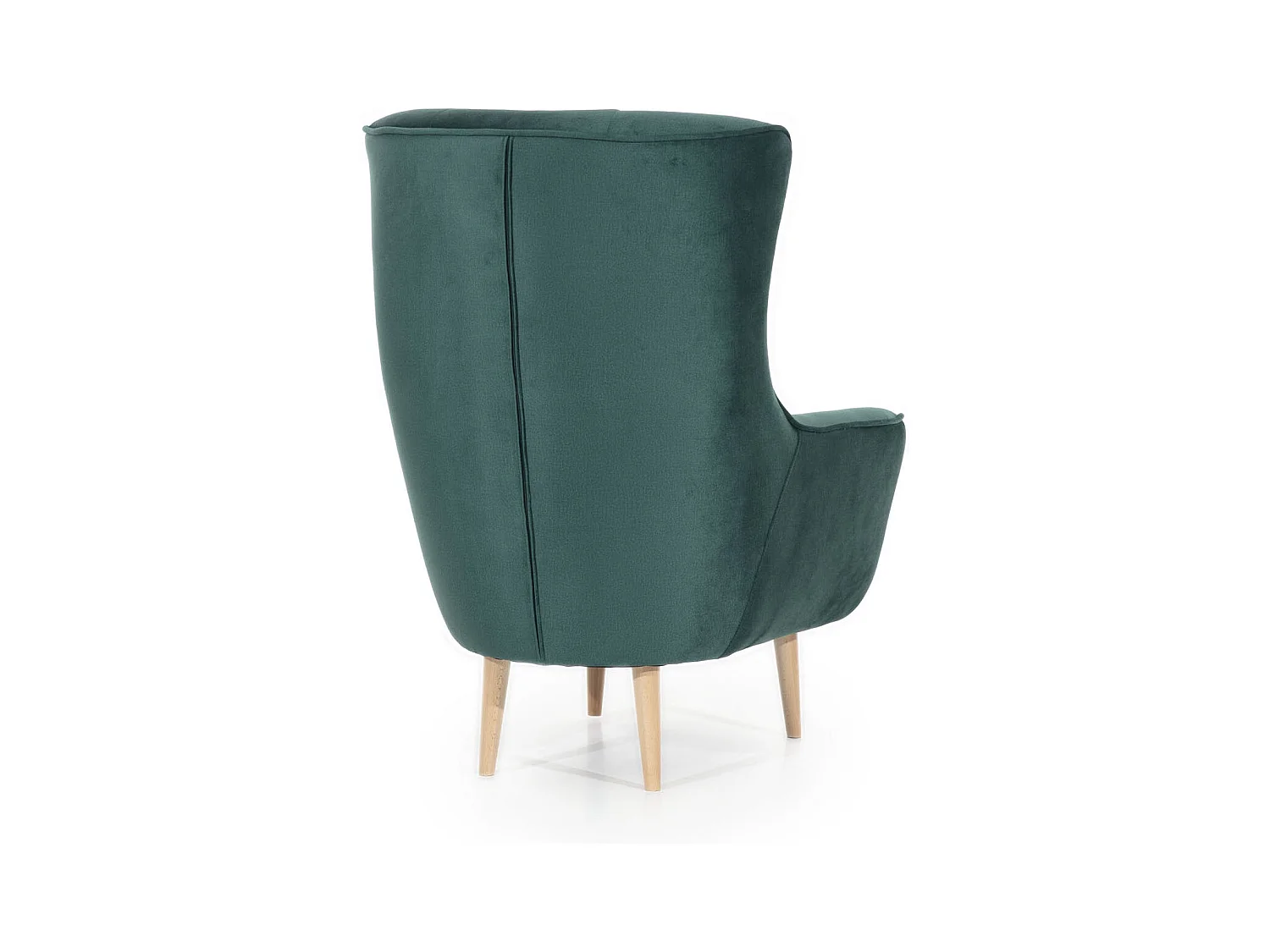 Fauteuil bergère velours vert capitonné Lazza 80cm