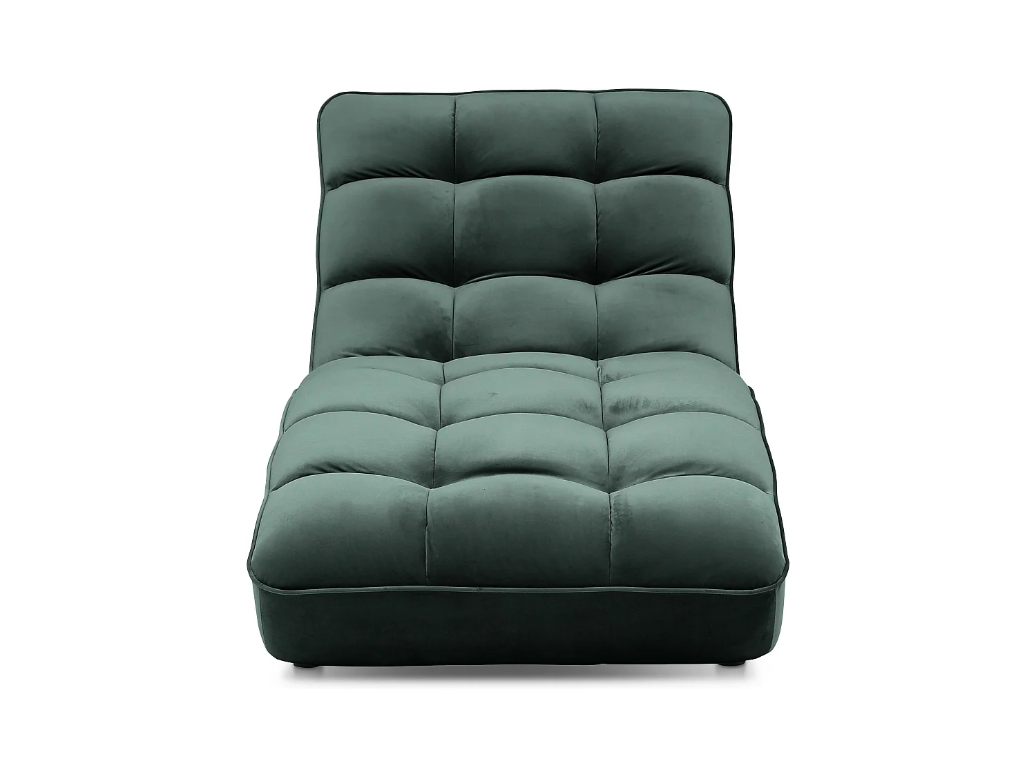 Chaise longue d'intérieur design velours vert bouteille capitonné Rikal