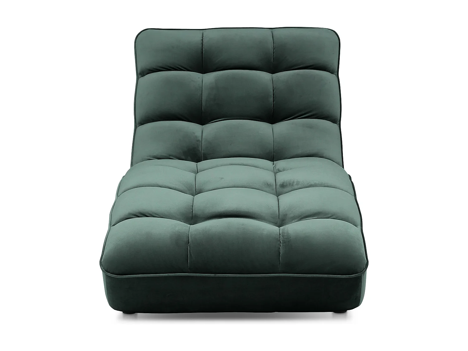 Chaise longue d'intérieur design velours vert bouteille capitonné Rikal