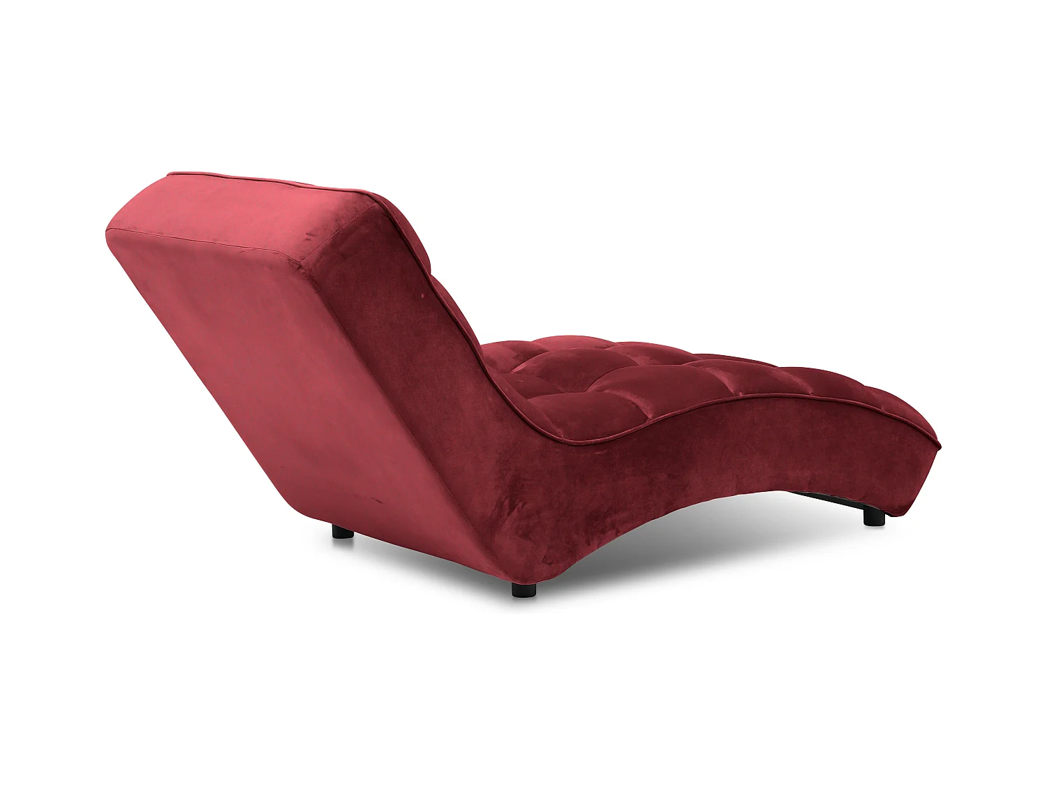 Chaise longue d'intérieur design velours rouge capitonné Rikal