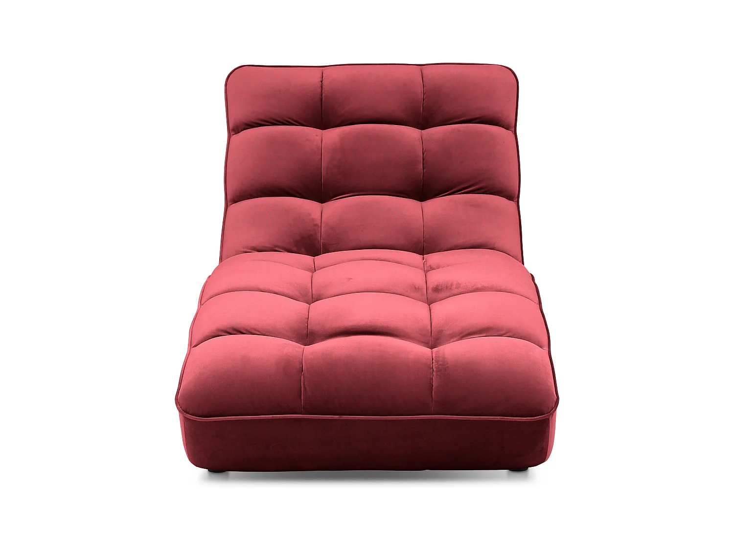 Chaise longue d'intérieur design velours rouge capitonné Rikal