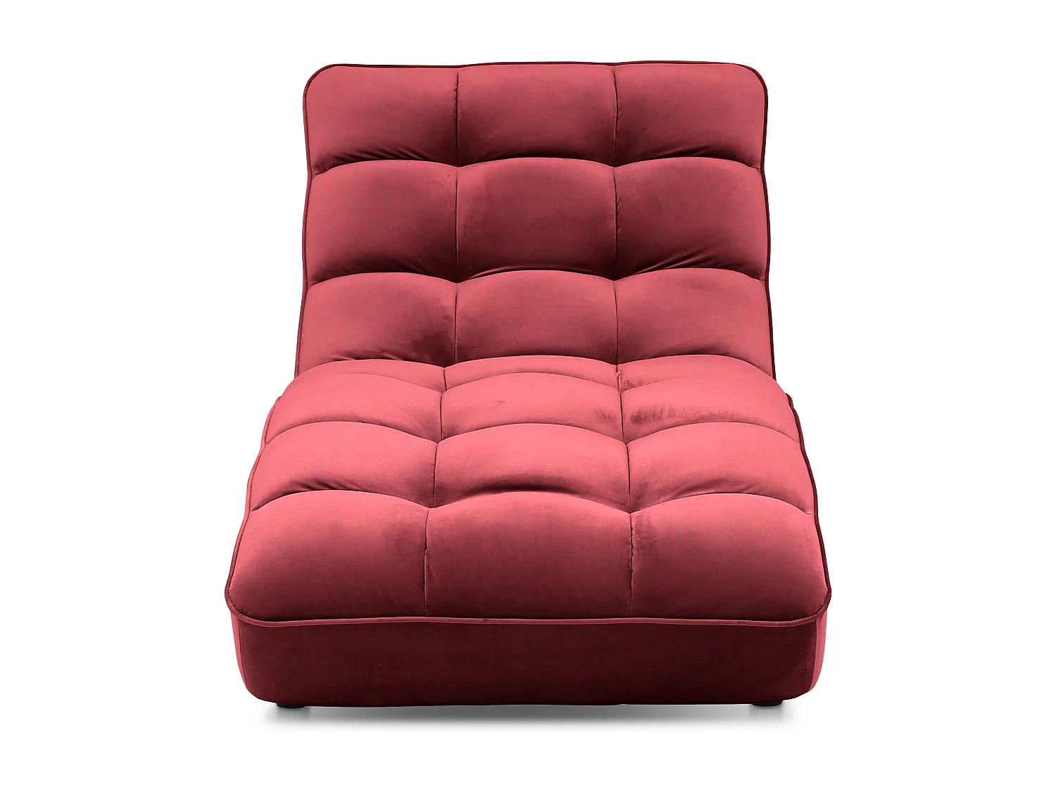 Chaise longue d'intérieur design velours rouge capitonné Rikal