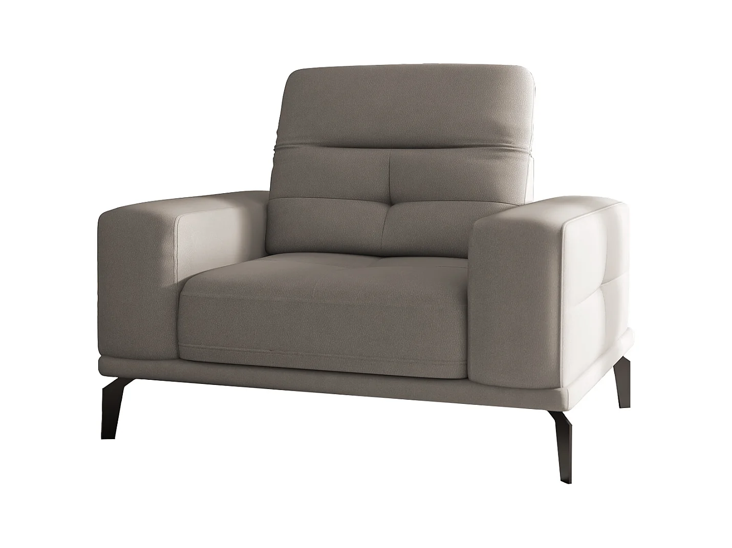 Fauteuil design tissu doux marron clair Torpille 125cm