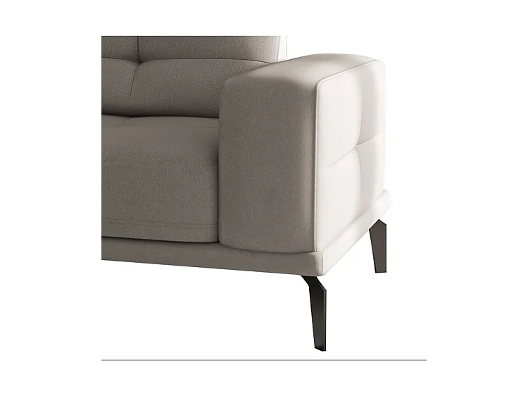 Fauteuil design tissu doux marron clair Torpille 125cm