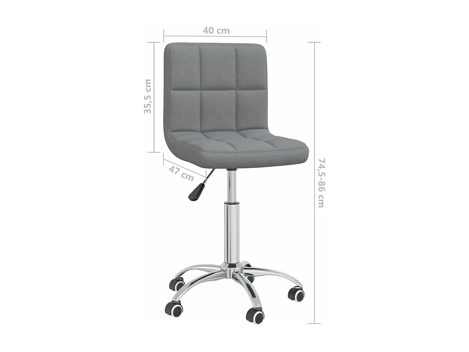 Chaise pivotante de bureau Gris clair Tissu 10