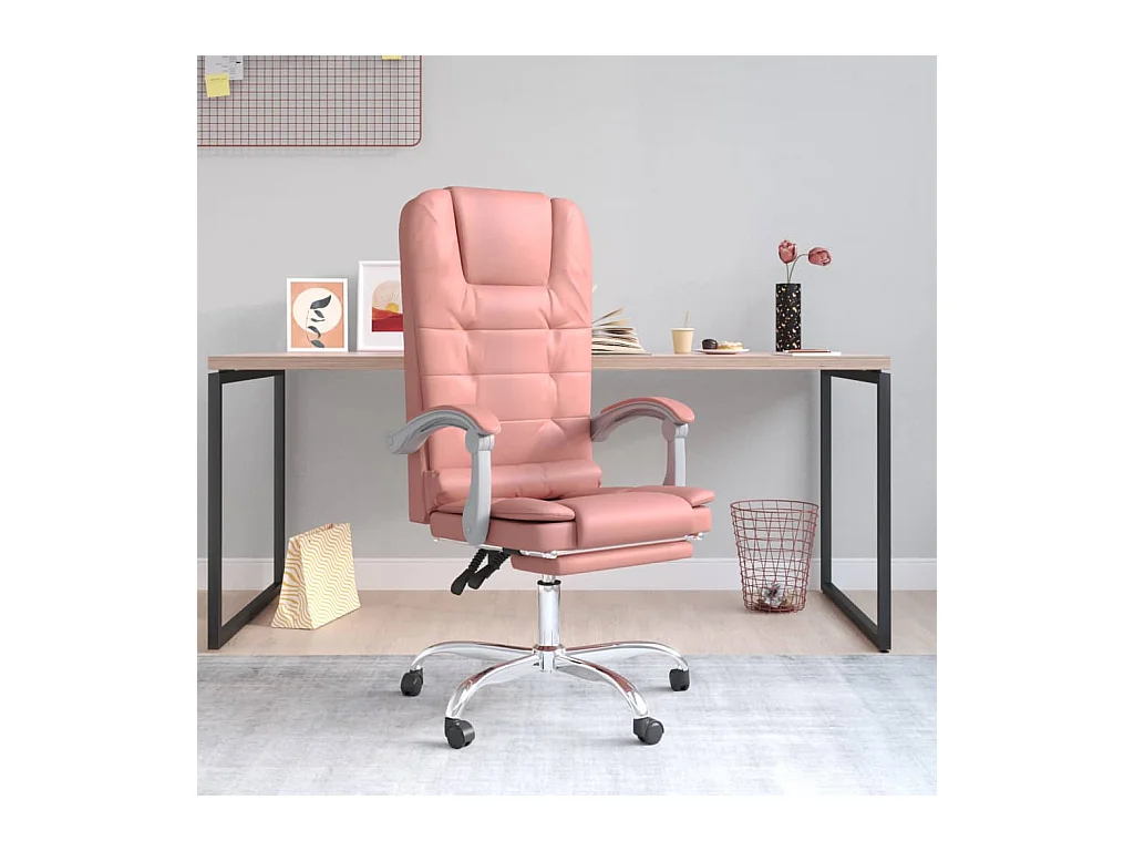 Fauteuil de massage inclinable de bureau Rose Similicuir