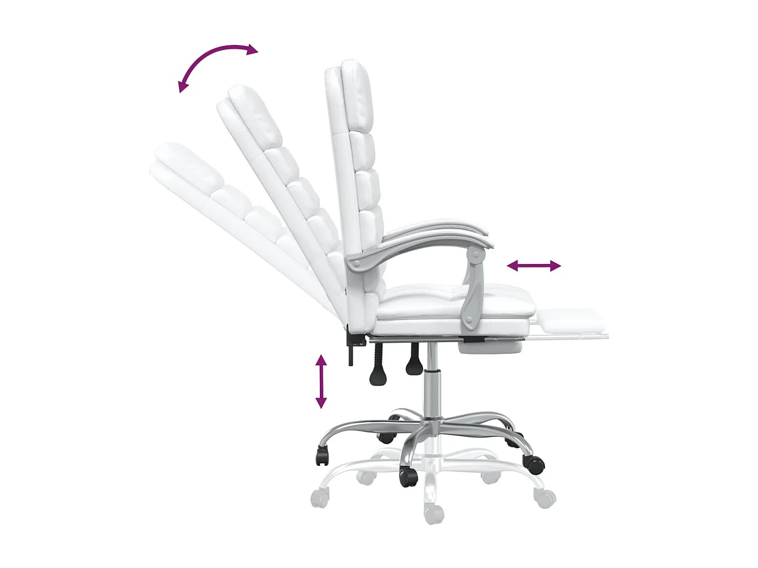 Fauteuil de massage inclinable de bureau Blanc Similicuir