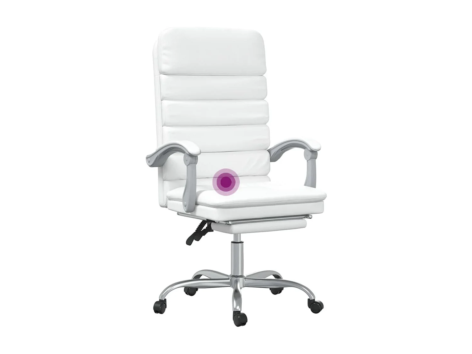 Fauteuil de massage inclinable de bureau Blanc Similicuir