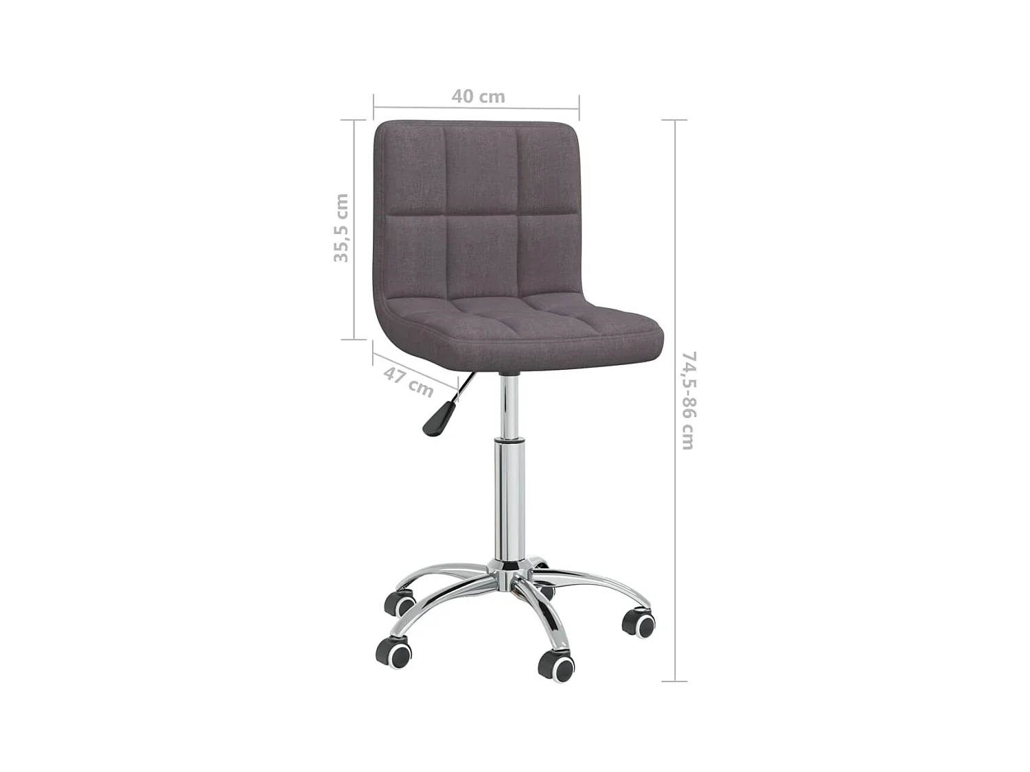 Chaise pivotante de bureau Taupe Tissu 9