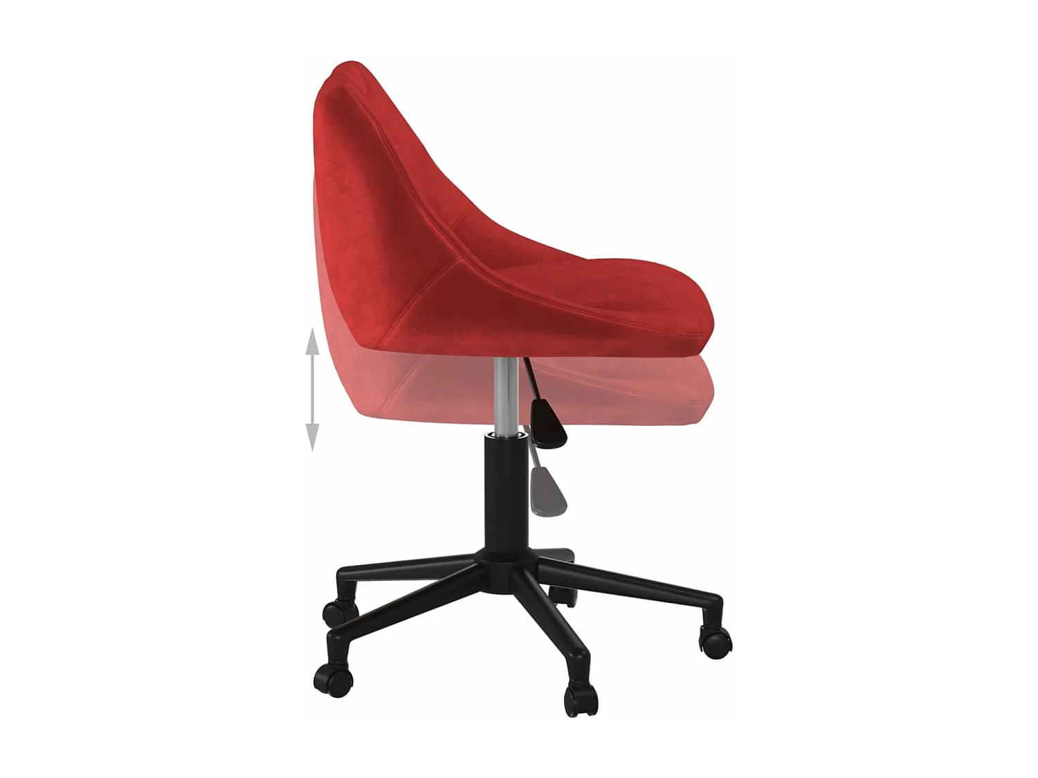 Chaise pivotante de bureau Rouge bordeaux Velours 32