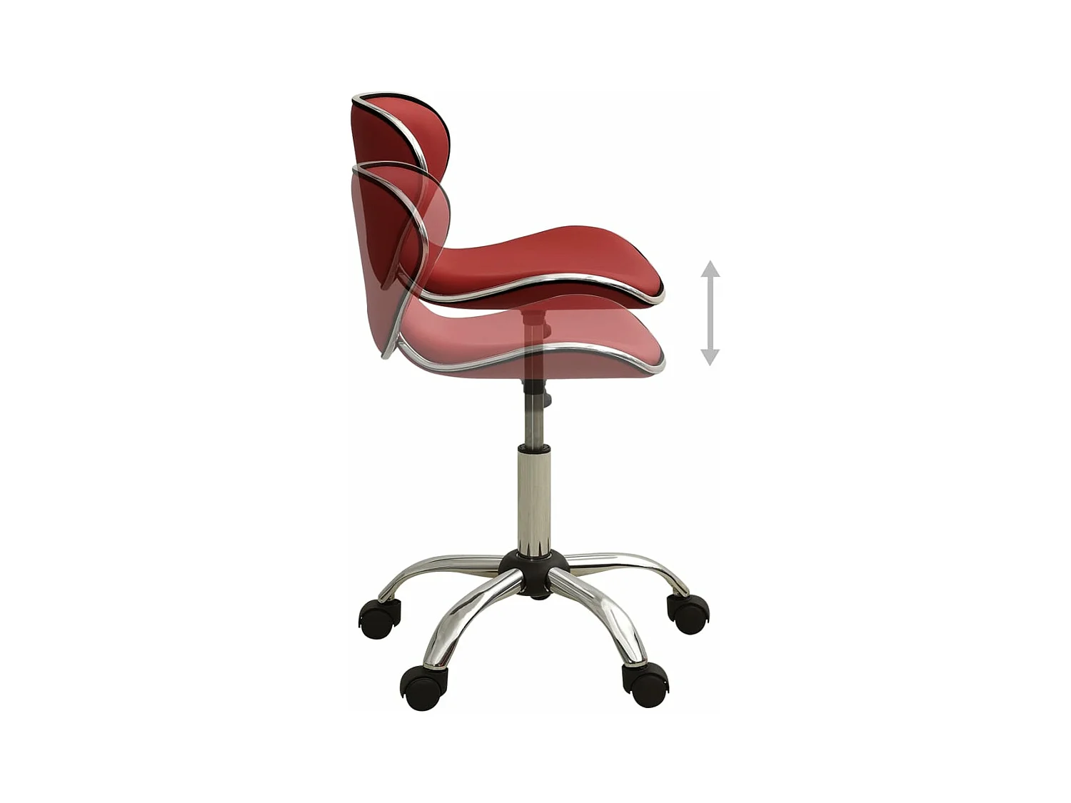 Chaise de bureau Rouge bordeaux Similicuir 2
