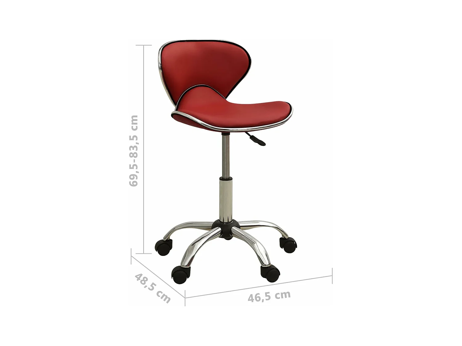 Chaise de bureau Rouge bordeaux Similicuir 2