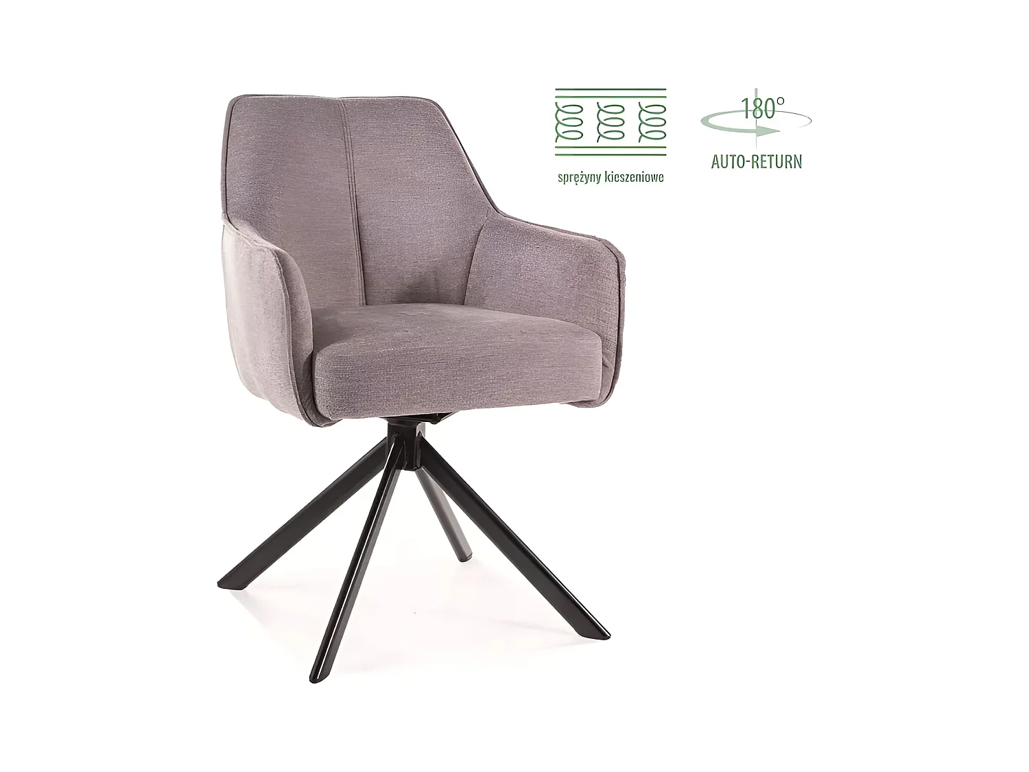 Sedia Notti/rivestimento in tessuto/rotazione 180 gradi/Marrone