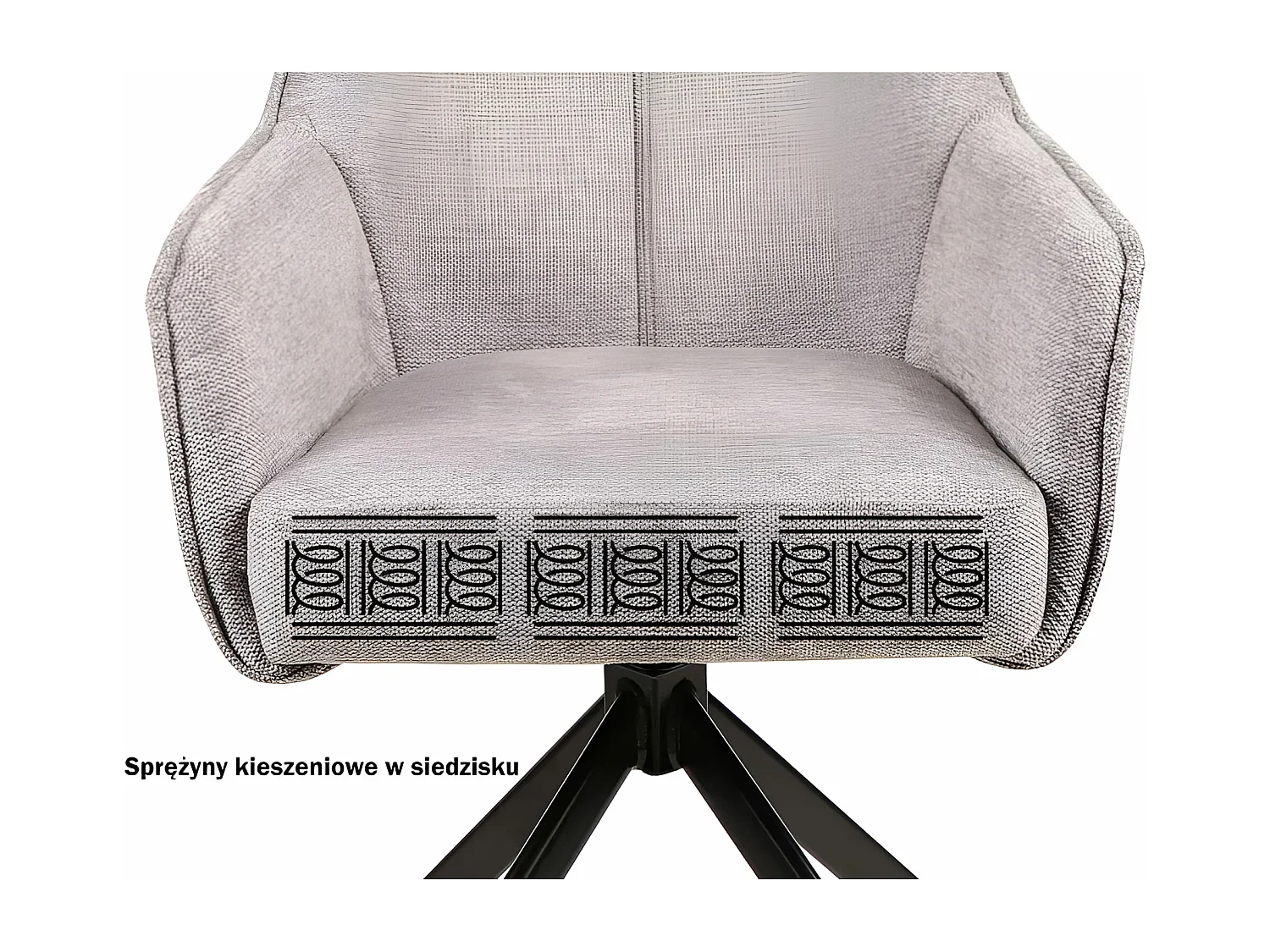 Chaise Notti/revêtement en tissu/rotation 180 degrés/Marron