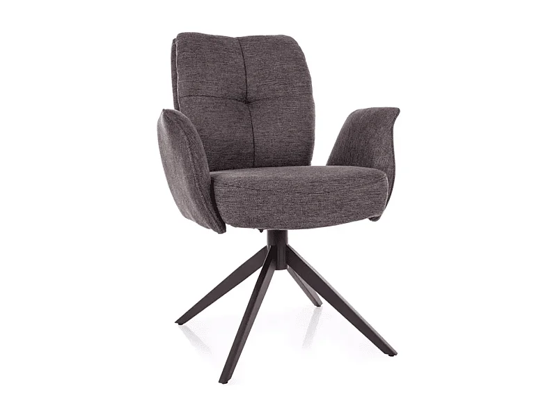 Fauteuil à oreilles/revêtement en tissu/rotation à 180 degrés/Marron